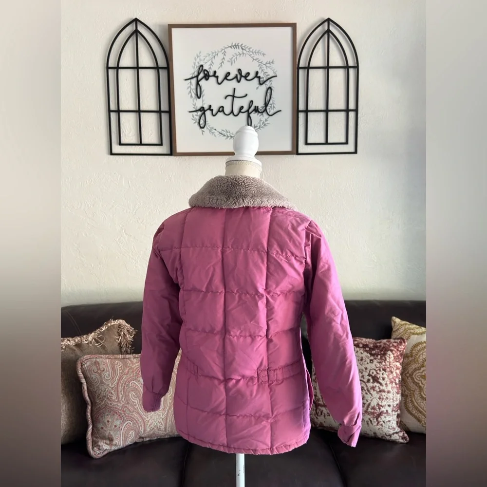 Vintage Tempco Dusty Pink Goose Down Quilted Puffer Jacket Size 10 Made in USA